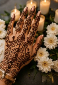 Henna design with flowers